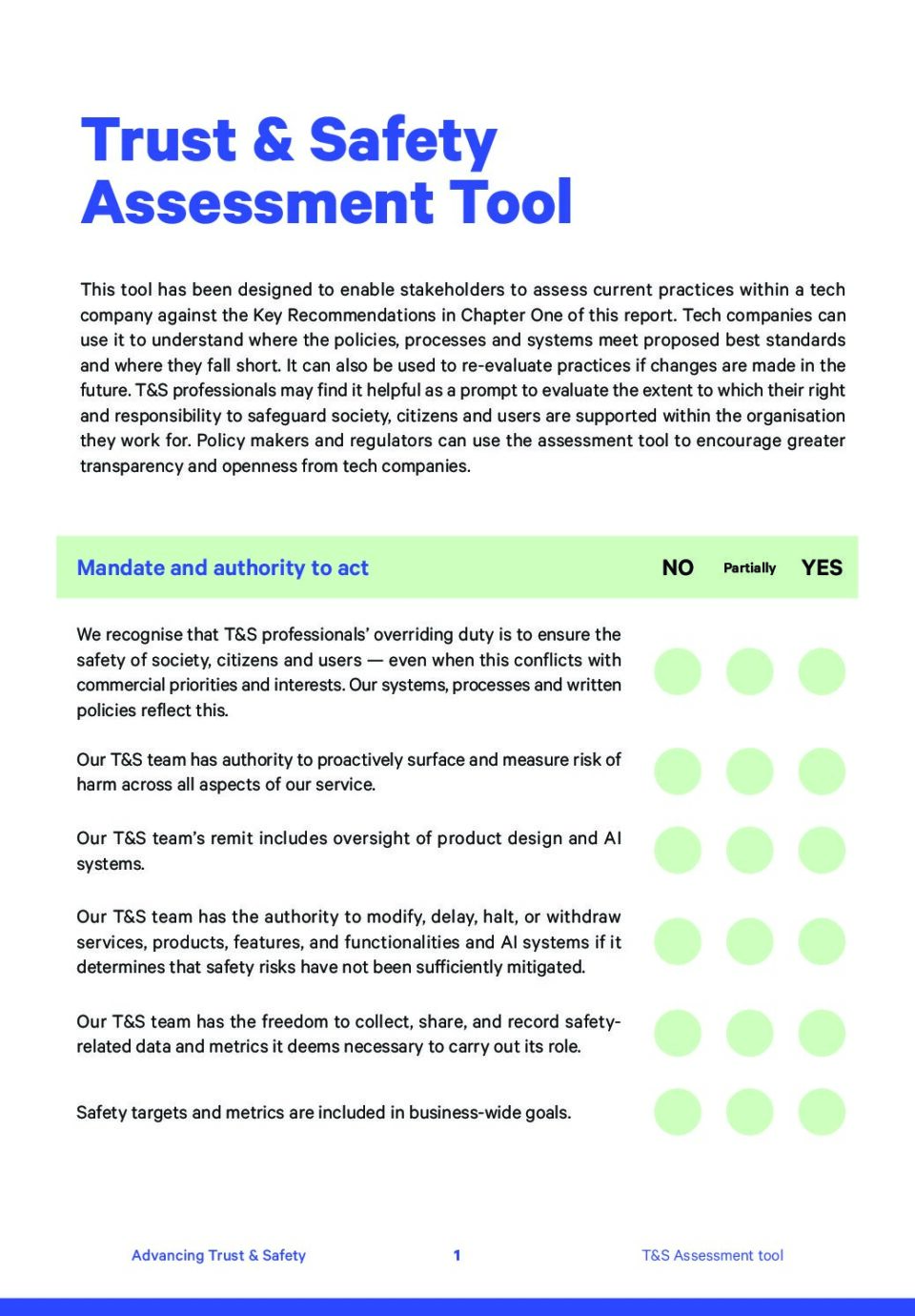 5rights_AdvancingTrust&Safety_ASSESSMENT_TOOL